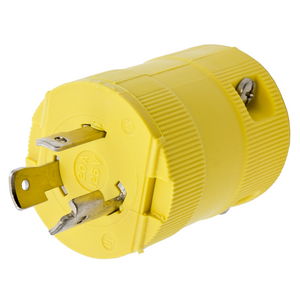 Locking Devices, Twist-Lock®, Corrosion Resistant Valise® Plug, 20A, 125V AC, 2 Pole, 3 Wire Grounding, Yellow