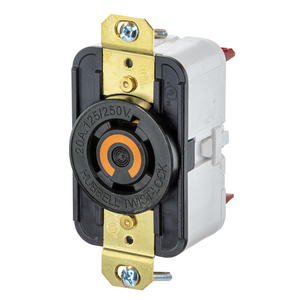 HBL2410ST - Twist-Lock® EdgeConnect™ Receptacle with Spring Termination, 20A, 125/250V, L14-20R, Black