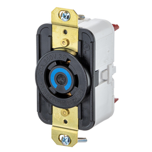HBL2420ST - Twist-Lock® EdgeConnect™ Receptacle with Spring Termination, 20A, 3P 250V, L15-20R, Black