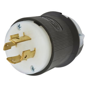 HBL2421ST - Twist-Lock® Edge Plug with Spring Termination, 20A, 3P 250V, L15-20P, Black and White Nylon