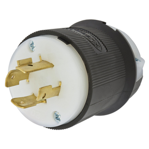 HBL2431ST - Twist-Lock® Edge Plug with Spring Termination, 20A, 3P 480V, L16-20P, Black and White Nylon