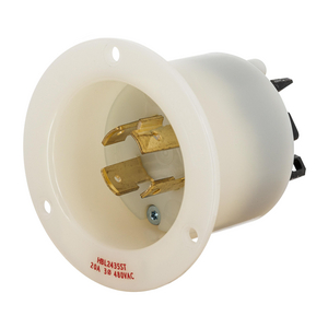EdgeConnect™ Twist-Lock® Flanged Inlet with Spring Termination, 20A, 3P 480V, L16, 20P, White