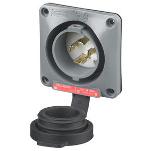 Locking Devices, Twist-Lock®, Watertight Safety Shroud, Flanged Inlet, 20A 3-Phase Delta 480V AC, 3-Pole 4-Wire Grounding, L16-20P, Screw Terminal