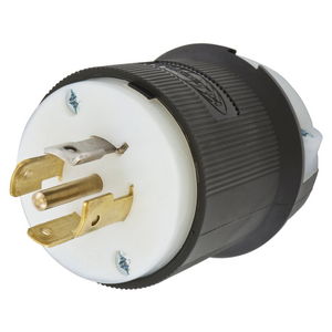 EdgeConnect™ Twist-Lock® Plug with Spring Termination, 20A, 3PH 120/208V, L21, 20P, Black and White Nylon