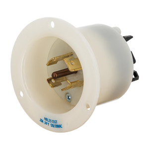 HBL2515ST - Twist-Lock® Edge Flanged Inlet with Spring Termination, 20A, 120/208V, L21-20P, White