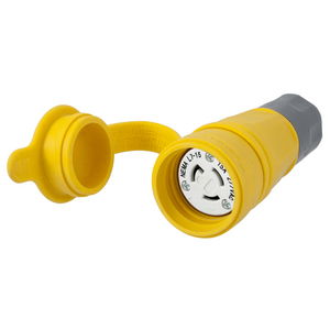 Locking Devices, Elastomeric, Female Connector Body, 15A277V AC, 2-Pole 3-Wire Grounding, L7-15R, Screw Terminal, Yellow, Water/Dust-Tight Housing