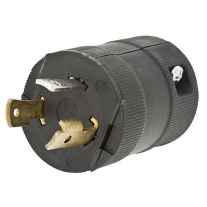 Locking Devices, Twist-Lock®, Valise, Male Plug, 30A 125V, 2-Pole 3-Wiire Grounding, L5-30P, Screw Terminal, Black