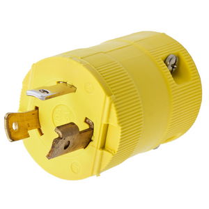 Locking Devices, Twist-Lock®, Valise, Male Plug, 30A 125V, 2-Pole 3-Wire Grounding, L5-30P, Screw Terminal, Yellow