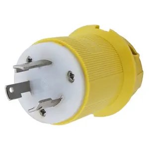 Locking Devices, Twist-Lock®, Marine Grade, Male Plug, 30A 125V, 2-Pole  3-Wire Grounding, L5-30P, Screw Terminal, Yellow | HBL26CM11 | Hubbell  Wiring Device-Kellems