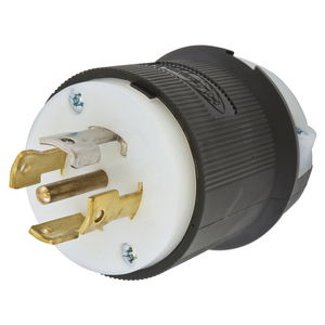HBL2811ST - Twist-Lock® Edge Plug with Spring Termination, 30A, 120/208V, L21-30P, Black and White Nylon