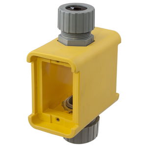 Straight Blade Devices, Portable Boxes, Standard, Deep Box with 3/4" NPT, Feed Thru, Yellow, Single Pack