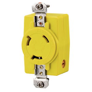 Wallplates and Boxes, Marine Products, 24-32V DC, Receptacle, For Trolling Motor, Yellow, Corrosion Resistant