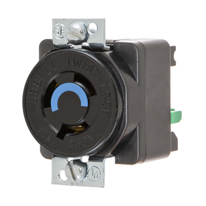 EdgeConnect™ Twist-Lock® Locking Devices, Panel Mount Receptacle, 15A 250V, 2-Pole 3-Wire Grounding