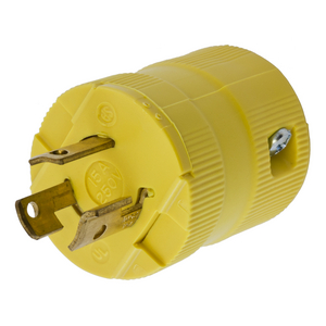 Locking Devices, Twist-Lock®, Valise, Male Plug, 15A 250V, 2-Pole 3-Wire Grounding, L6-15P, Screw Terminal, Yellow