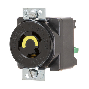 EdgeConnect™ Twist-Lock® Locking Devices, Panel Mount Receptacle, 15A 125V, 2-Pole 3-Wire Grounding