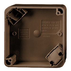 Straight Blade Devices, Accessories, 4-Plex Portable Box, 4" square box, Brown, Single Pack