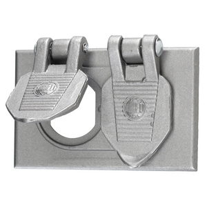 Wallplates and Boxes, Weatherproof Covers, 1-Gang, 1) Duplex Opening, Standard Size, Cast Aluminum, Device Mount