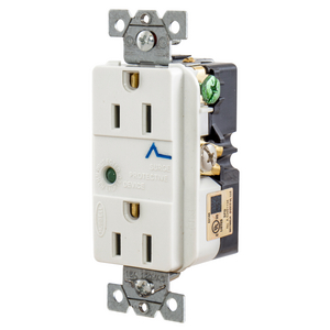 Surge Protective Devices, SPIKESHIELD TVSS Duplex Receptacle with Light, 15A 125V, 5-15R, White