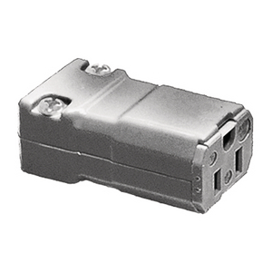 Straight Blade Connector Body, Valise Series, Industrial/Commercial Grade, Straight, 2-Pole 3- Wire Grounding, 15A 125V, 15A 5-15R, Gray, Single Pack