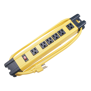 Surge Protective Devices, SPIKESHIELD TVSS Plug Strips, 15A 125V, 6 Outlet, 350 Joules, 6' Cord, Yellow