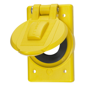 Wallplates and Boxes, Weatherproof Covers, 1-Gang, 1) 1.40" Opening, Standard Size, Yellow Polycarbonate
