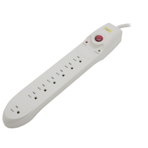 Surge Protective Devices, SPIKESHIELD TVSS Plug Strips, 15A 125V, 7 Oulet, 150 Joules, 15' Cord, Office White