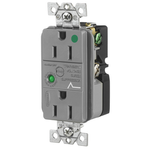 Hospital Grade Surge Suppression Receptacle, Duplex, 15A 125V, 5-15R, Gray
