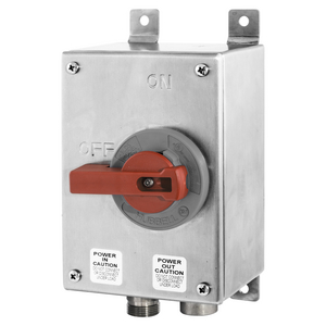 Disconnect Switches, Square top Enclosure, 30A 600V AC, Non-Fused, NEMA 4X, Stainless Steel, With 2) Pre-Wired LINKOSITY Receptacles