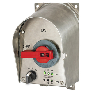 Disconnect Switches, Sloped Enclosure, Nonfused, 30A 600V AC, NEMA 4X, Stainless Steel, With LEDs and Jog
