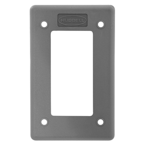 Wallplates and Boxes, Box Covers, 1-Gang, 1) GFCI Opening, For Portable Outlet Box, Gray