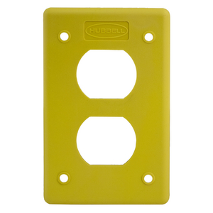 Wallplates and Boxes, Box Covers, 1-Gang, 1) Duplex Opening, For Portable Outlet Box, Yellow