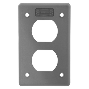 Wallplates and Boxes, Box Covers, 1-Gang, 1) Duplex Opening, For Portable Outlet Box, Gray