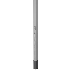 Aluminum Service Poles, 10" 2" Height, 1)GFCI Duplex, 2) Decorator Duplexes, Gray