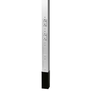 Aluminum Service Poles, 10' 2" Height, 2)Decorator Duplex, White