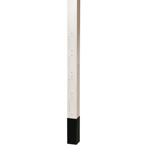 Aluminum Service Poles, 10' 2" Height, Blank Pole with Divider, Office White