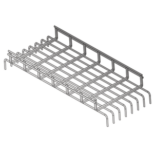 Wire Basket Tray, Under Floor Tray, 6" High x 6" Wide x 72" Length, Round, Pre-Galvanized