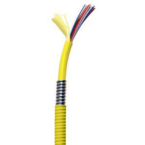 HFCD15 Series Indoor Tight Buffer Distribution, 12 strand, Plenum, Armored, OS2, SM , Yellow Jacket