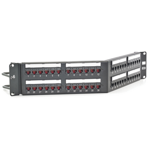 Patch Panel, Cat6, 48-Port, UniversalWiring, Angled