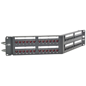 Patch Panel, Cat6A, 48-Port, UniversalWiring, Angled
