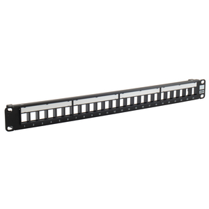 Patch Panel, Jack, Unloaded, 24-Port, 19" W X 1.75" High