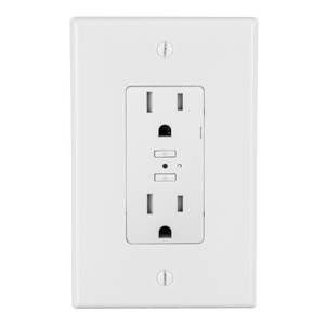 iDevices Wi-Fi Enabled Smart Duplex Wall Outlet; Works with Amazon Alexa, Apple HomeKit™, and Google Assistant, 15A 125VAC, White