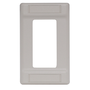 Wallplate, Decorator Cover Plate with Label Fields, Single-Gang, Light Almond/Office White
