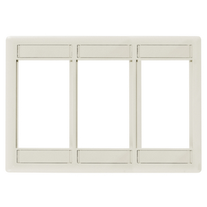 iSTATION, Front Loading Module Frame, 3-Gang, 3-Unit, Light Almond/Office White