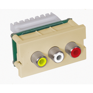 iStation Module, 3) RCA Component, Audio, 110 Block, 1-Unit, Electric Ivory