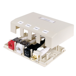 Housing, Surface Mount, 4-Port, Office White