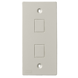 Device Plates and Accessories, Faceplate, KP Series, 1-Gang, 2 Jack Openings, Office White