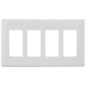 WALLPLATE 4G DEC SNAP-ON, WHITE