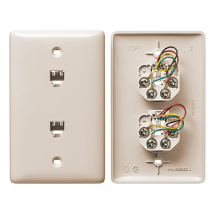 Double Gang SSF206 Plate 6 Jack Stainless Steel Hubbell Premise Wiring 