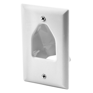 Plates, 1-Gang, Recessed, Cable PassThrough, White