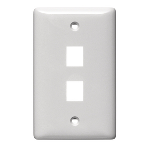 NetSelect Products, Wall, Without Label, Mid Sized, 2-Port, White